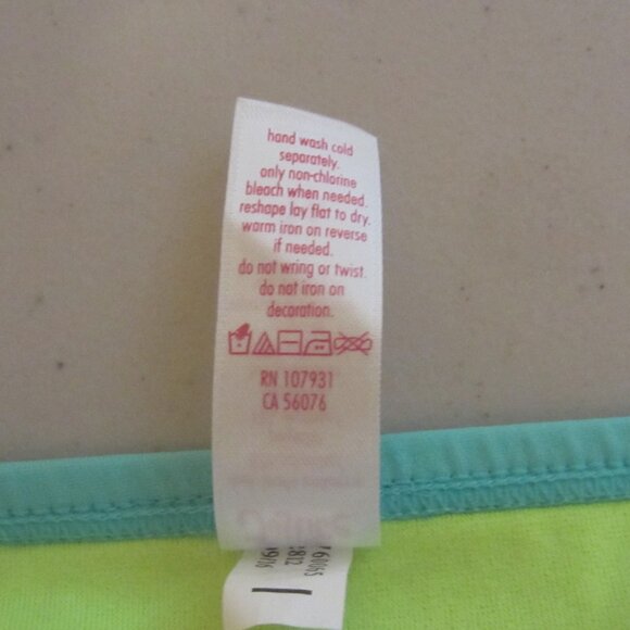 Lot 2- JUSTICE- 2 Pc Girl's Swimsuits- Sz 16- Mint Green, Aqua, Neon Accents--- - Picture 10 of 10